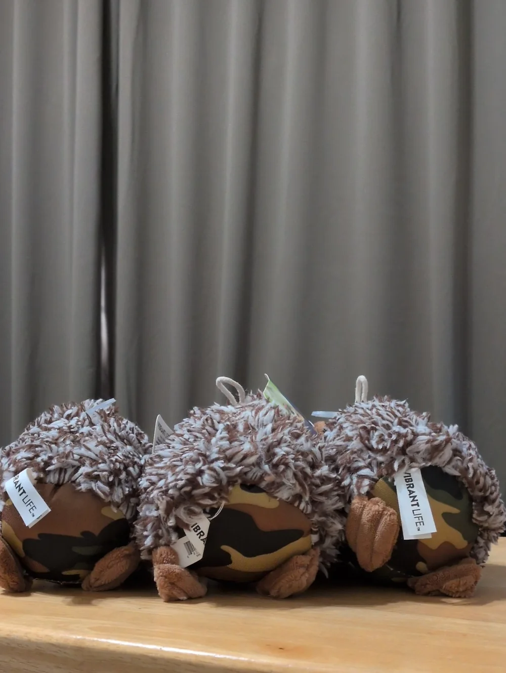 Set Of 3 Camo Hedgehog Dog Toys